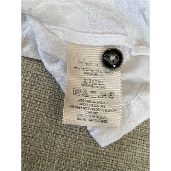 Maeve Anthropologie Pintuck Swing Tank Sz 2 XS S White Button Front Boho - Picture 7 of 12